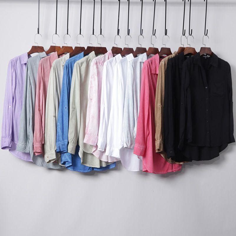 

Тенсел Нагрудный Одинарный Карман Защита от Солнца Летняя Экспортная Рубашка Pink printing and dyeing L