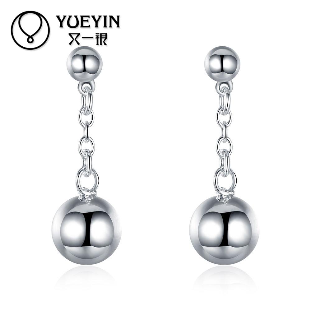 Coppery Bead Drop Earrings Long Pendant Dangle Copper Plated Engagement Wedding Jewelry For Women Dropshipping E279