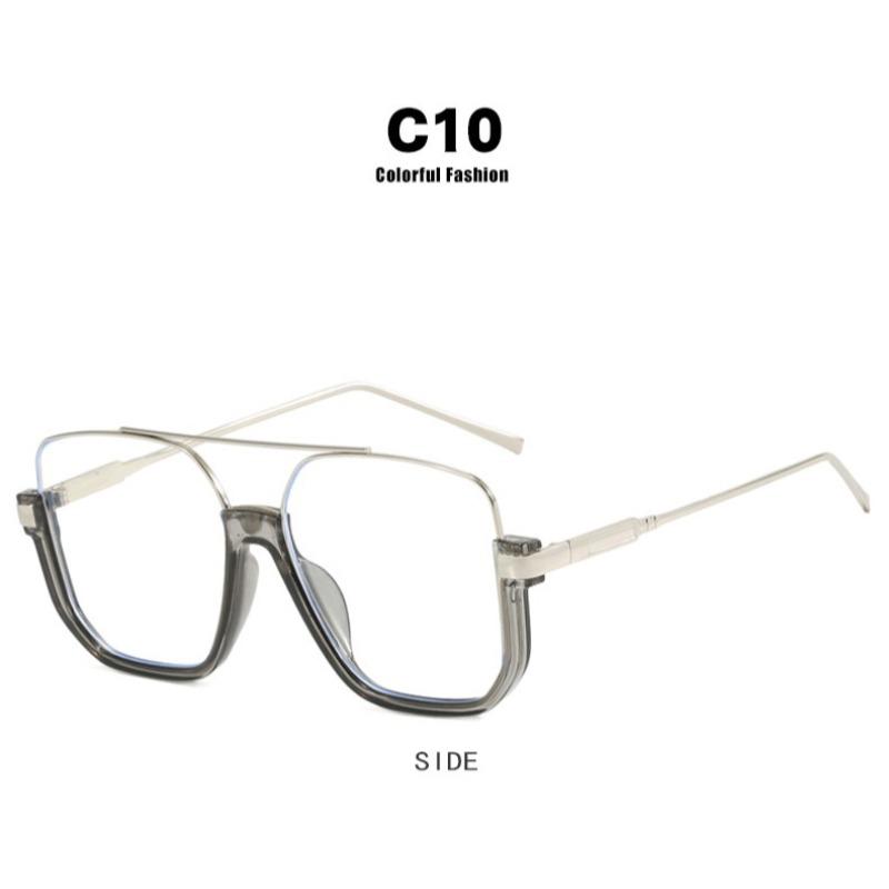 

New Fashion Brown Square Women Sunglasses New Vintage Oversized Double Bridges Sun Glasses Female Luxury Flat Top Shades Eyewear