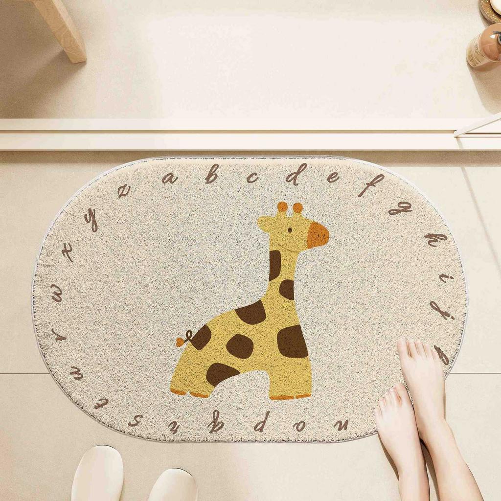 Cartoon Simple Bathroom Floor Mat Household Thickened Absorbent Imitation Cashmere Floor Mat Shower Room Non-Slip And Easy To Take Care Of Foot Mat