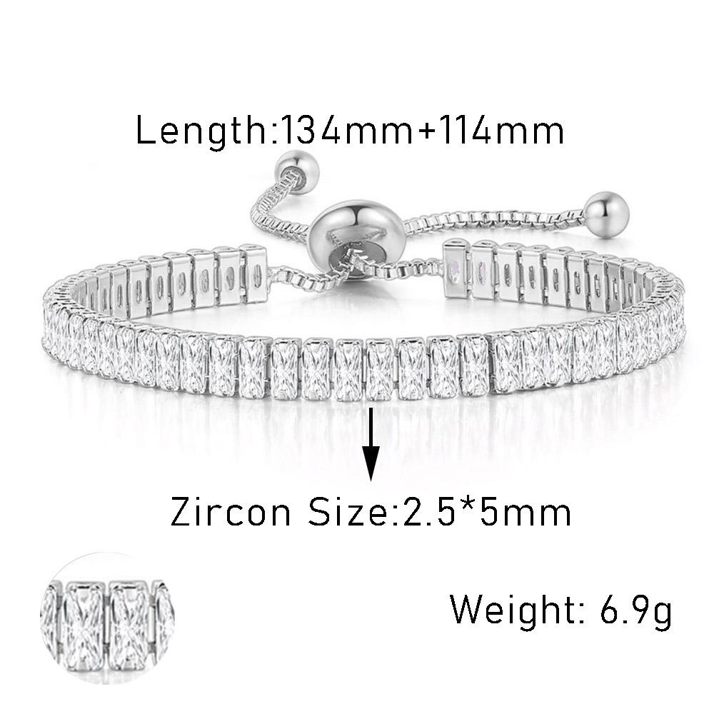Adjustable Crystal Tennis Bracelets for Women Men Colorful Zircon Folding Buckle Chain Bangle On Hand Party Sexy  Jewelry