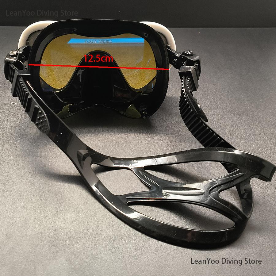 Dış Mekan Aynalı Temperli Cam Şnorkel Maskesi UV Korumalı Dalış Gözlüğü Yüzme İçin Siyah Fermuarlı Kutuda Paket