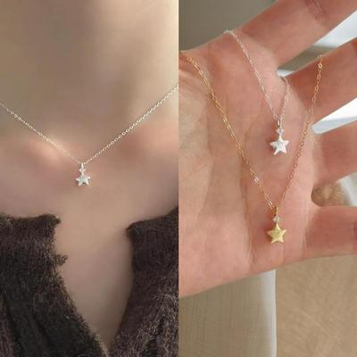 Women's 2-color Star Cubic Simple Minimal Necklace