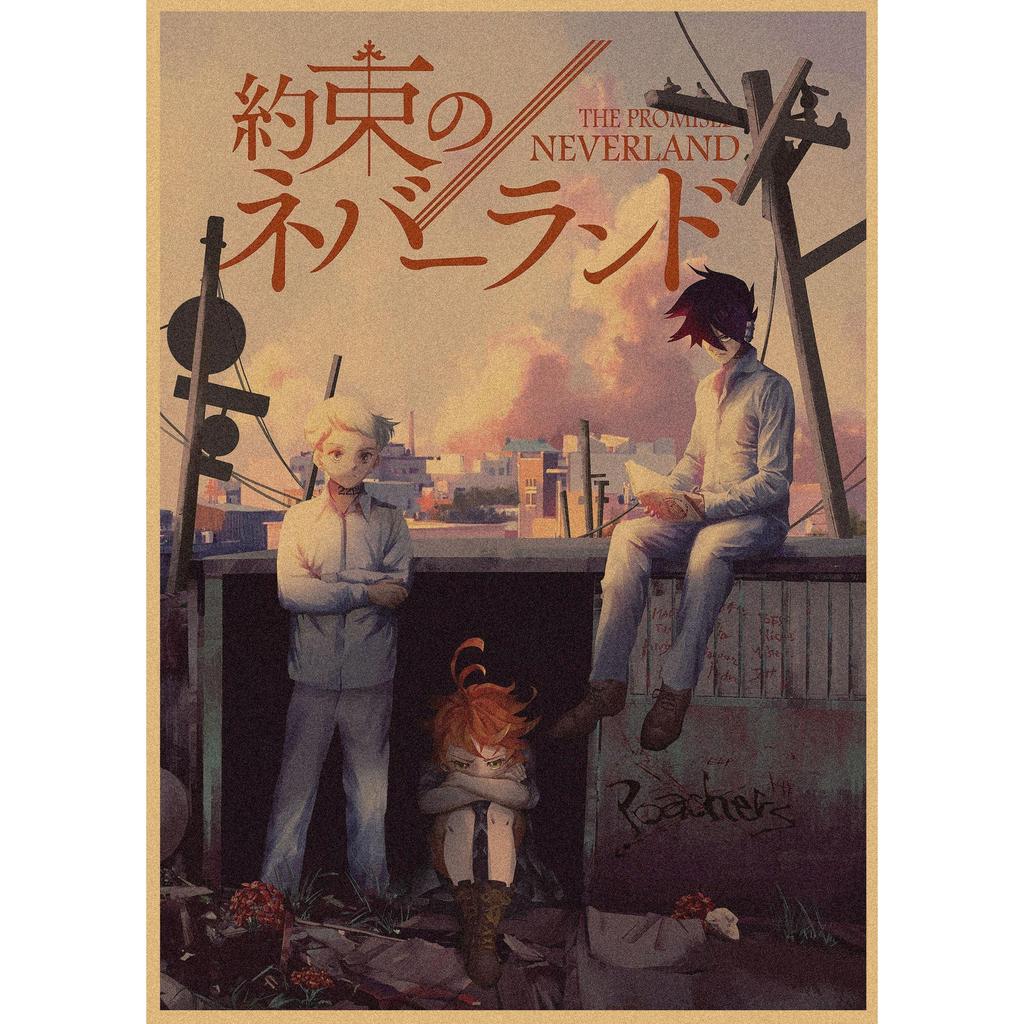 The Promised Neverland Anime Retro Kraft Paper Poster - Decorative Wall Art