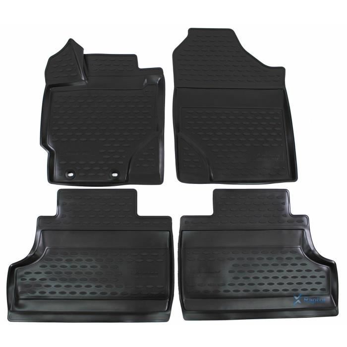 Tapis De Sol En Caoutchouc 3D - J&J AUTOMOTIVE - Toyota Yaris 2011-2019 - Noir - Sur Mesure - Antidérapant