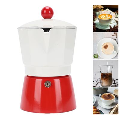 Italian Coffee Maker 150ml 3 Cups Aluminum Single Valve Portable Stovetop Coffee Maker Pot for Cuban Cafe Home Brewing Camping