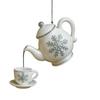 Christmas Teapot Ornament Vintage Christmas Tea Cup And Pot Hanging Decor with Pouring Tea Effect Gift for Tea Lovers