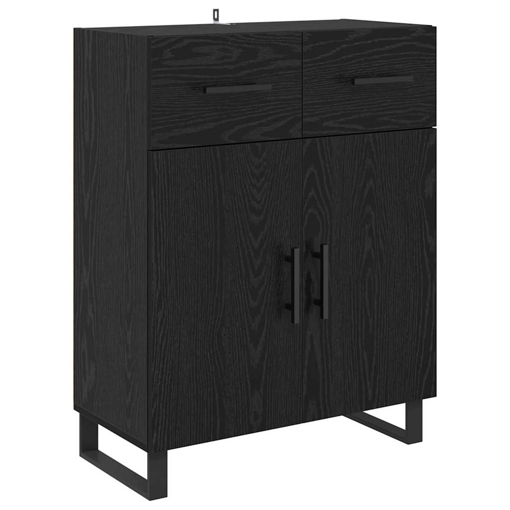 Highboard 2 pcs Black Oak Effect 69.5 x 34 x 180 cm