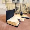 Vintage Sun Moon Leather Journal  Handmade  200 Deckle Edge Pages  C-Lock