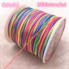 10 Mètres/lot 0,8/1,0 mm Fil de Cordon en Nylon Nœud Chinois Cordon Macramé Bracelet Corde Tressée DIY Pompons Fil pour Perlage