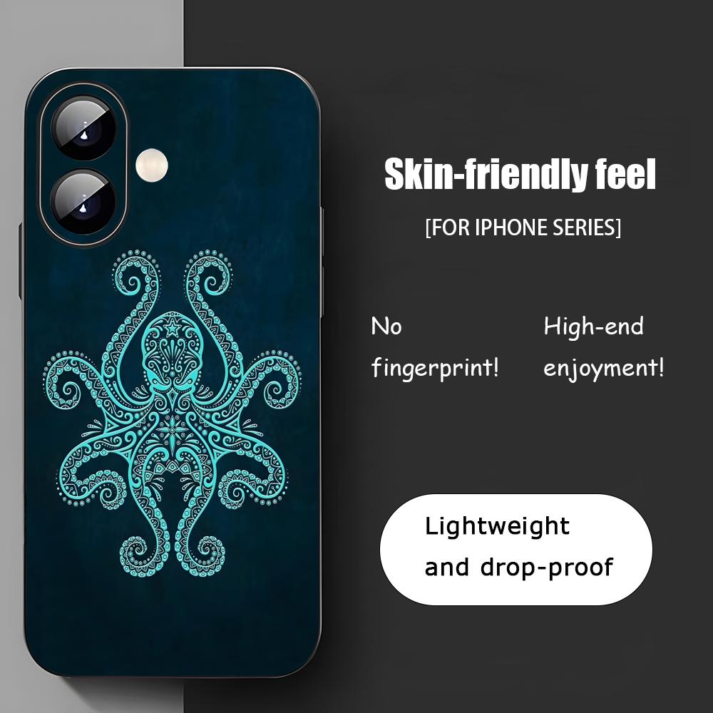 Art Octopus Tentacles Cool Phone Case For iPhone 17 16 15 14 13 12 11 X XR XS 8 Plus Mini Pro Max Soft Black Shockproof Cover