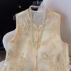 Medium Vest Vest Organza Retro Sleeveless Vest Thin Embroidered Vest Women's Summer