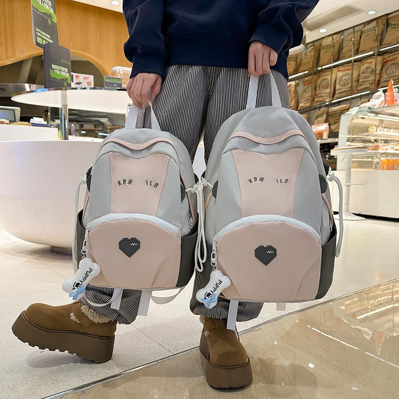 Schoolbag schoolbag ins niche teenager high value contrasting color middle and high school students ins backpack college student class backpack female