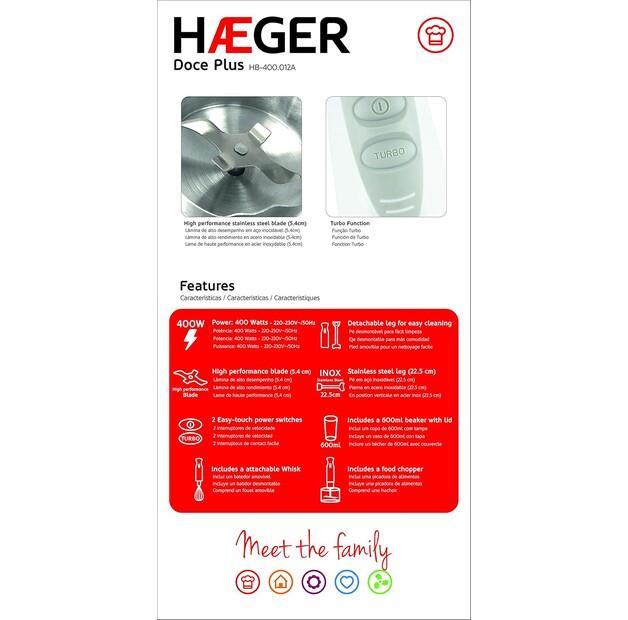 Immersion Blender Haeger Doce Plus (HB-400.012A)