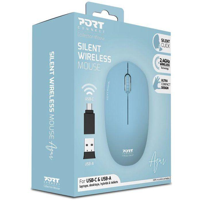 Souris sans fil - PORT Designs - 900544 Collection II - 2.4 GHz - Bleu azur