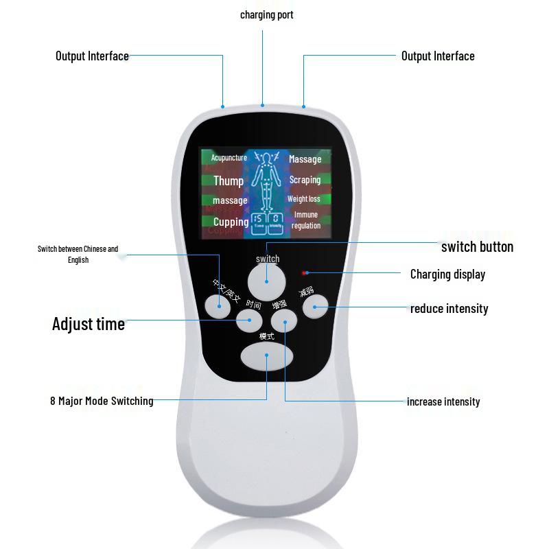 Low-Frequency Pulse Microcurrent Electrotherapy Massager for Full-Body Meridian Dredging and Physiotherapy