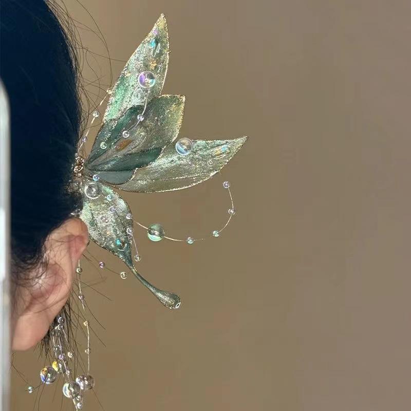 

Ретро Гонконгский стиль Яркая цветная заколка-бабочка Модная Роскошная Высококлассная U-образная заколка для волос Универсальный аксессуар для волос