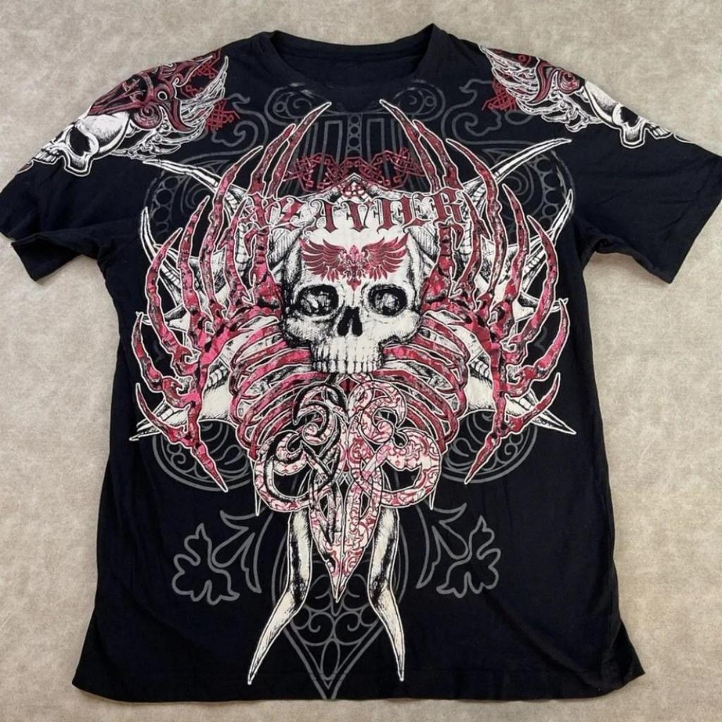 Sommer Herren Personalisiertes Totenkopf-Print Bequemes Rundhals-T-Shirt Outdoor Streetstyle Oberteil Lässige Damenbekleidung