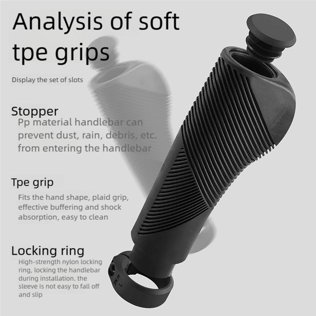Vibration Reducing Bike Grip Ergonomic Handlebars Cover Antislip Pattern Locking Rings for Mountain Bike Accessories