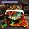 Real Betis Fußball 3-teiliges Bettwäsche-Set Weiches Bettbezug-Set mit Kissenbezügen Bedrucktes Schlafzimmer-Deko-Set für Zuhause