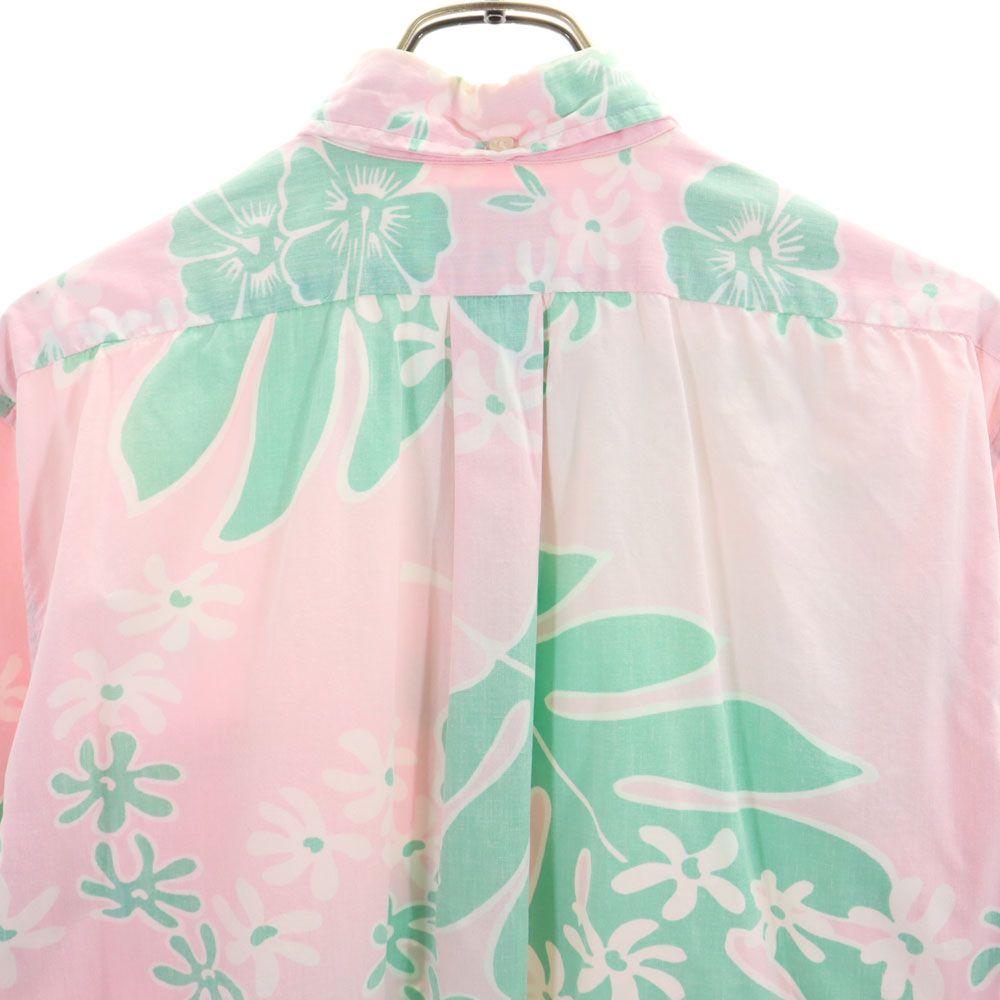 Reyn Spooner 90s 00s Old All-over Reverse Print Short Sleeve Half Button Button Down Shirt Men's Used