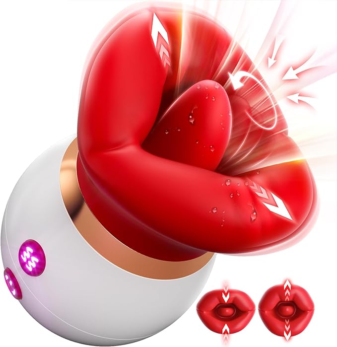 ויברטור צעצועי מין למבוגרים לנשים 3IN1 מוצץ בצורת פה ויברטור לשון מוצץ ללקק ויברטור נקבה לנשים פטמה אנאלי דגדגן ממריץ