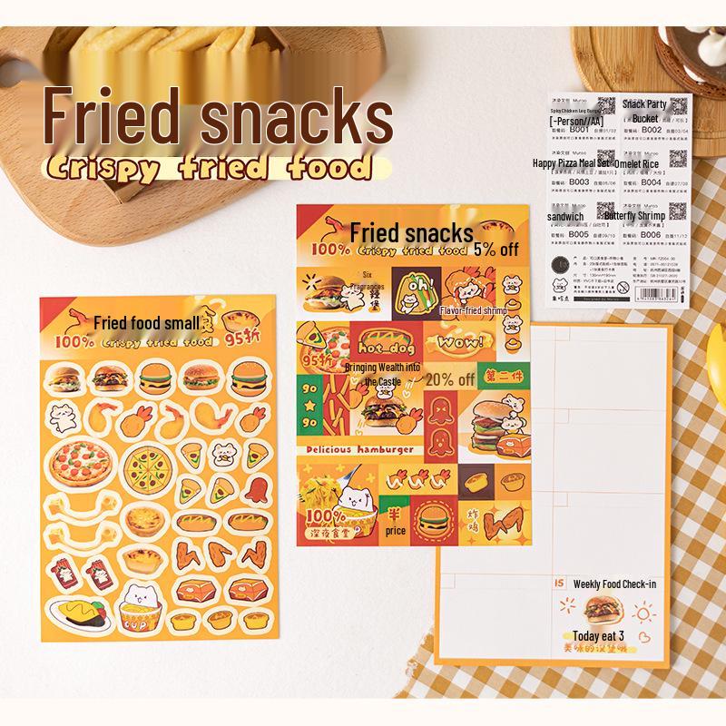 Mu Ran Delicious Food Sticker Pack - DIY Toy Decor, Student Journal, Collage & Painting Materials
