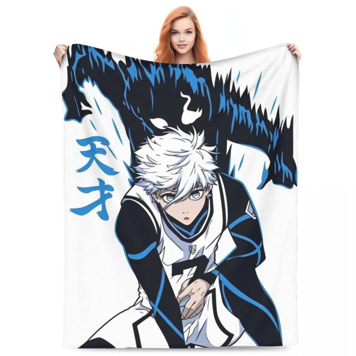 Nagi Seishiro Decken Fleece Manga Anime Blue Lock Weiche Überwurfdecke für Bettwäsche Couch Bett Teppich 75x90cm