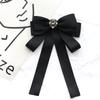Shirt Bow Brooch Tie Women'S Black College Student School Uniform Graduation Temperament Collar Pin