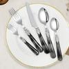 20/30pcs Flatware Set Stainless Steel Plastics Marbling Handle Cutlery Tableware Knife Fork Spoon Dishwasher Safe Dinnerware