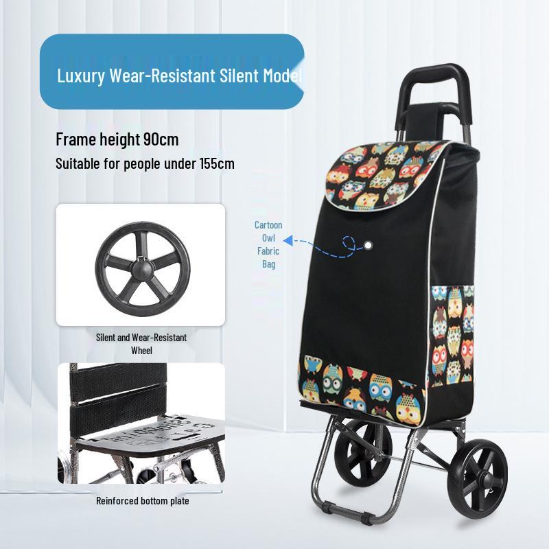 Leichter, faltbarer Einkaufswagen mit Griff