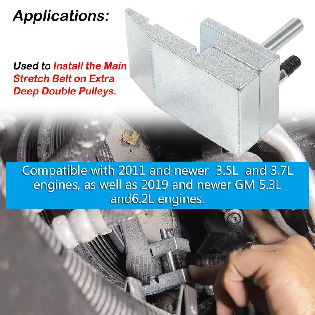 Automotive Stretch Belt Installer Pulley Installation Tool Engine Belt Installer 59350 Manual Tool for Double Pulleys