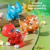 New DIY Magnetic Assembly Dinosaur Toy, Realistic Model with Lights & Music, Transformable STEM Gift for Boys