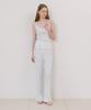 LAMINEZ Blossom Elastic Waist Pants - Ivory