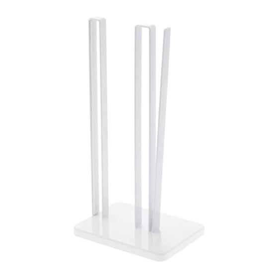 Yamazaki Jitsugyo 3261 Kitchen paper holder that can be cut with one hand, white, approx. W15.5 x D11.5 x H31cm, tower large roll compatible