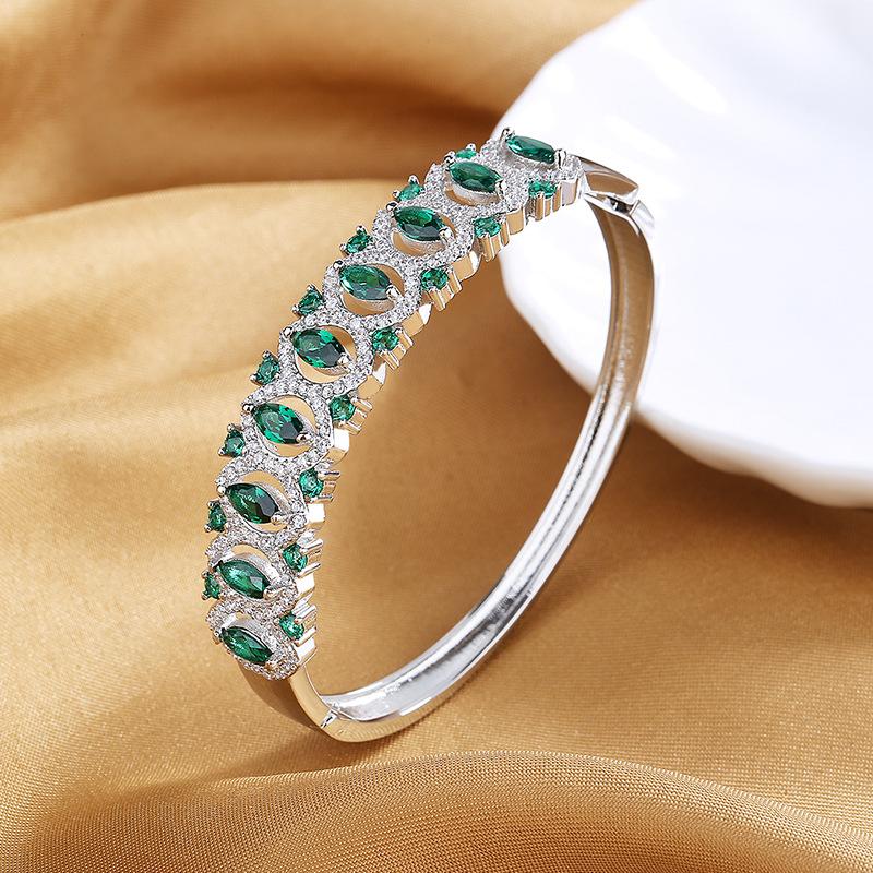 

Линдон циркон браслет ювелирные изделия геометрические бусины браслеты-цепочки модный тонкий свадебный подарок для подруги женщин зелёный