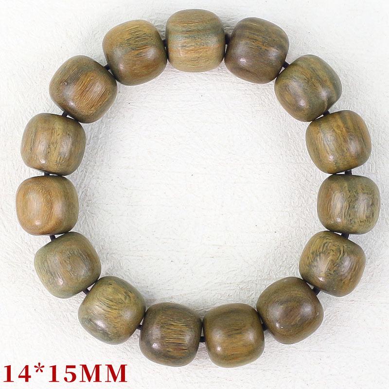 Personalisiertes Armband für Paare aus grünem Sandelholz: Einzelkreis Buddhistische Perlen für Männer und Frauen