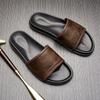 Fashion Top Quality Men Genuine Leather Slippers 2025 Summer Casual Comfortable Shoes Luxury Men Handmade Sandals Shoes