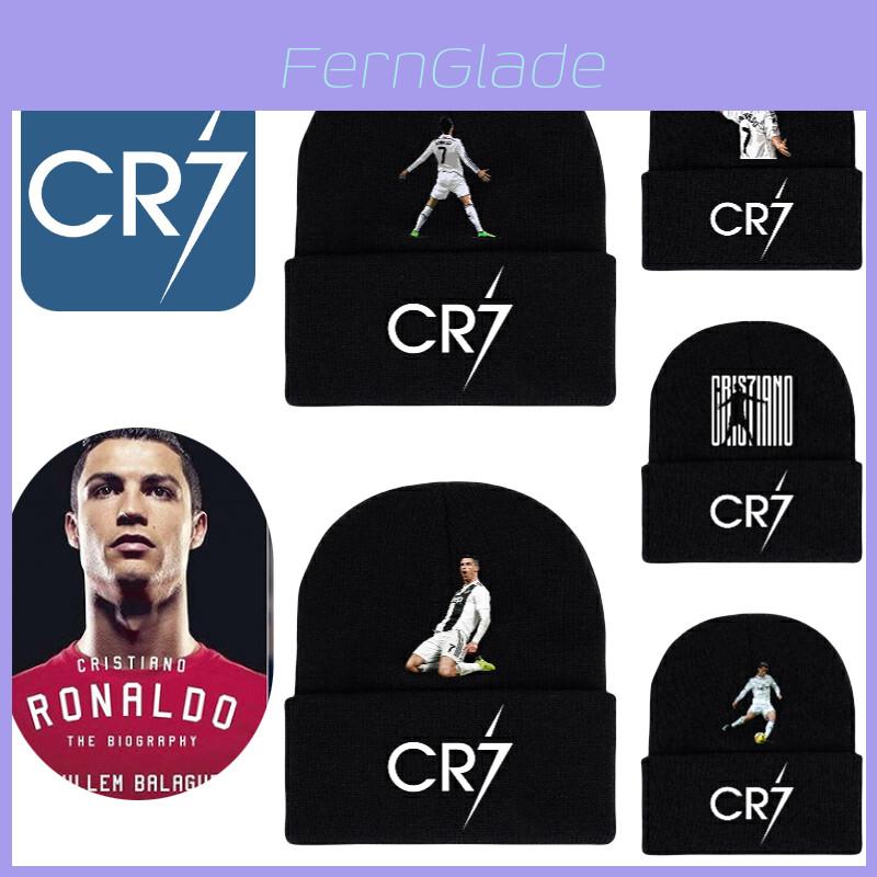 Cr7 Printed Knit Black Hat Warm And Stylish Winter Headwear For Men And Women