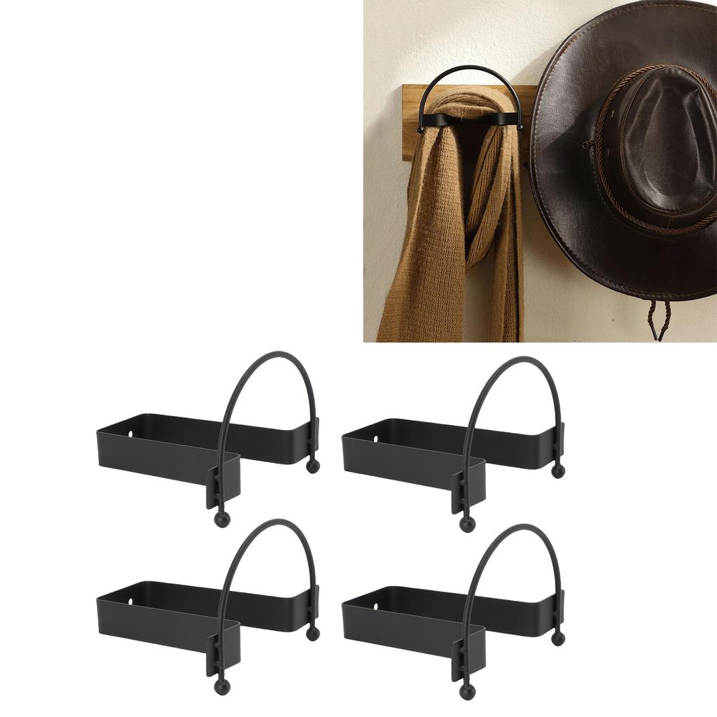 Wall Mounted Cowboy Hat Rack, Rustic Carbon Steel Storage Holder with Horseshoe Design for Home Decor and Organization
