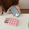 Custodia Placcata Blocco 3D a Quadretti Cartone Animato per For Iphone 17 16 1 Pro Max 14 12 13 11 Lucida Caramella Colore Solido Antiurto Morbida Copertura in TPU