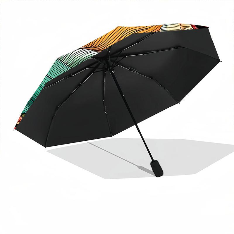 1PC Animal Art Floral Illustration Automatic Folding Umbrella, Portable & Foldable Design with 8 Ribs, 91