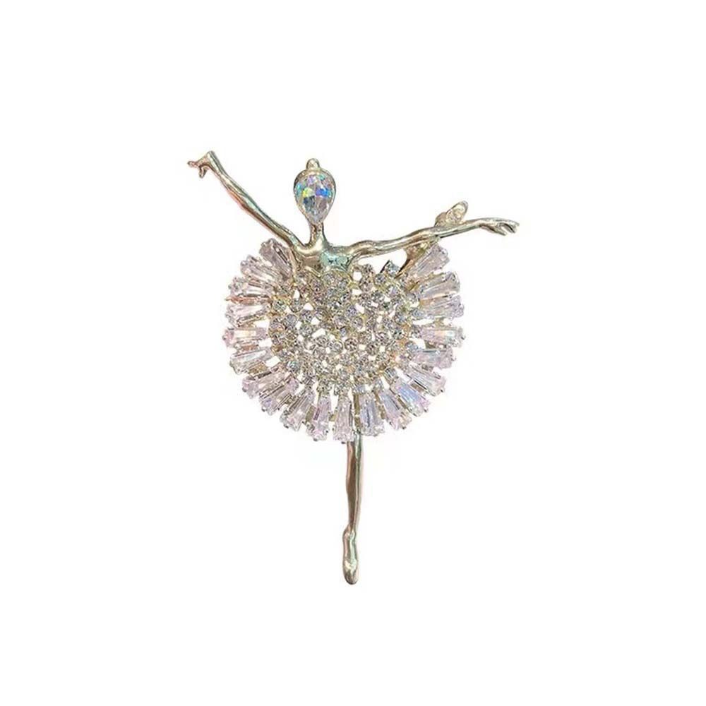 Crystal Girl Gift Clothing Accessories Korean style Ballet Girl Brooch Ballerina Pin Women's Brooch