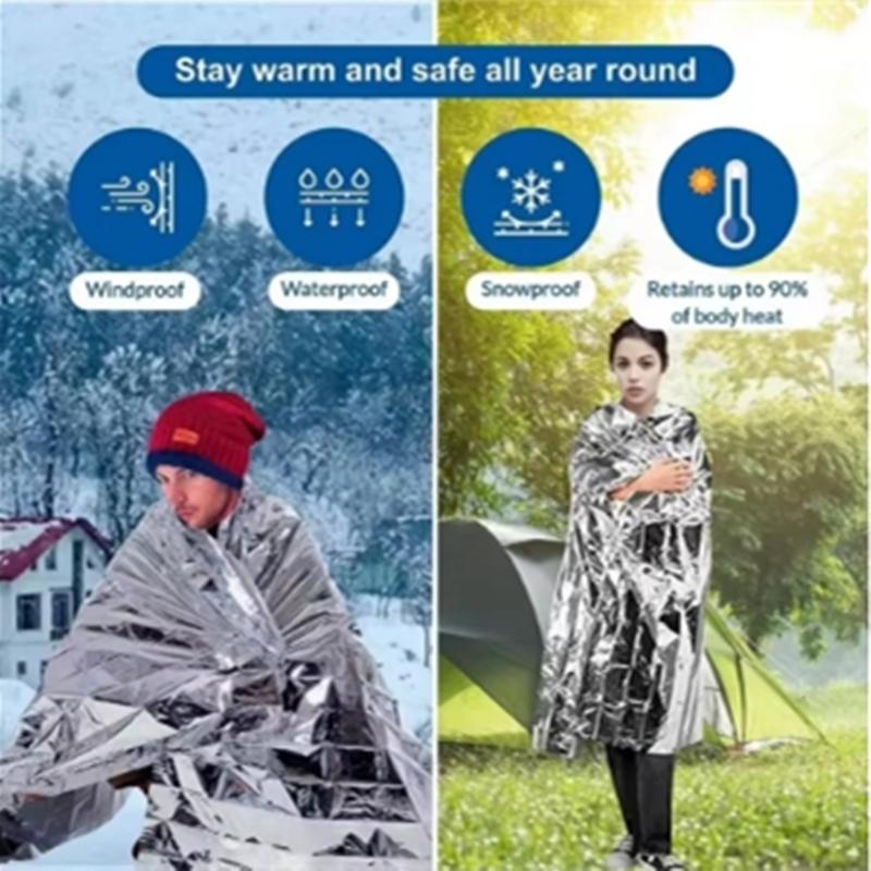 Outdoor Emergency Sliver Survival Blanket Waterproof First Aid Rescue Curtain Foil Thermal Military Blanket160X210Cm