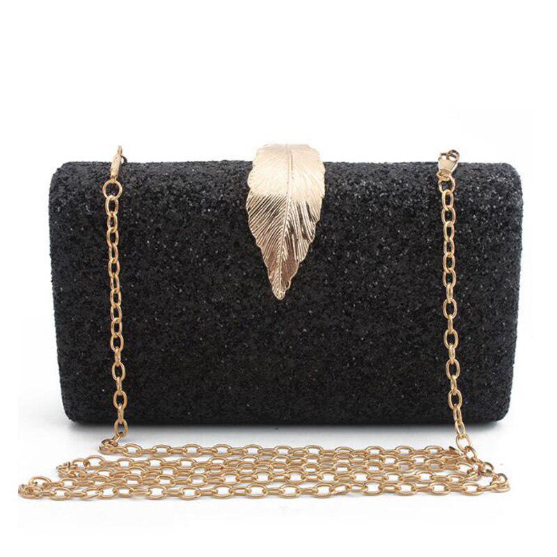 SCIOEN Ladies Clutch Pink Gold Wallet Crossbody Bag Women 2019 Metal Leaf Lock Women's Tote