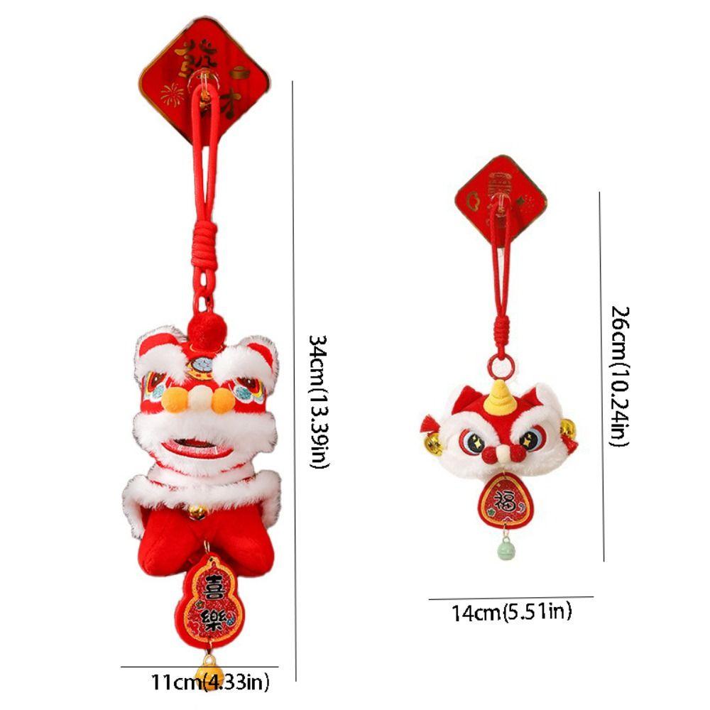 Bell Lion Dance Pendant Fortune Character Chinese New Year Gift  2026 Spring Festival