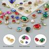 Sew On Rhinestones, Choupee 50PCS Sew On Glass Rhinestone Metal Back Prong Setting Sewing Claw Rhinestone Mixed Shapes