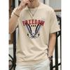 Freedom Eagle Vintage Print Mens T Shirts Casual Hip Hop Tops Cotton Short Sleeve Loose Summer Clothes Fashion T-Shirt