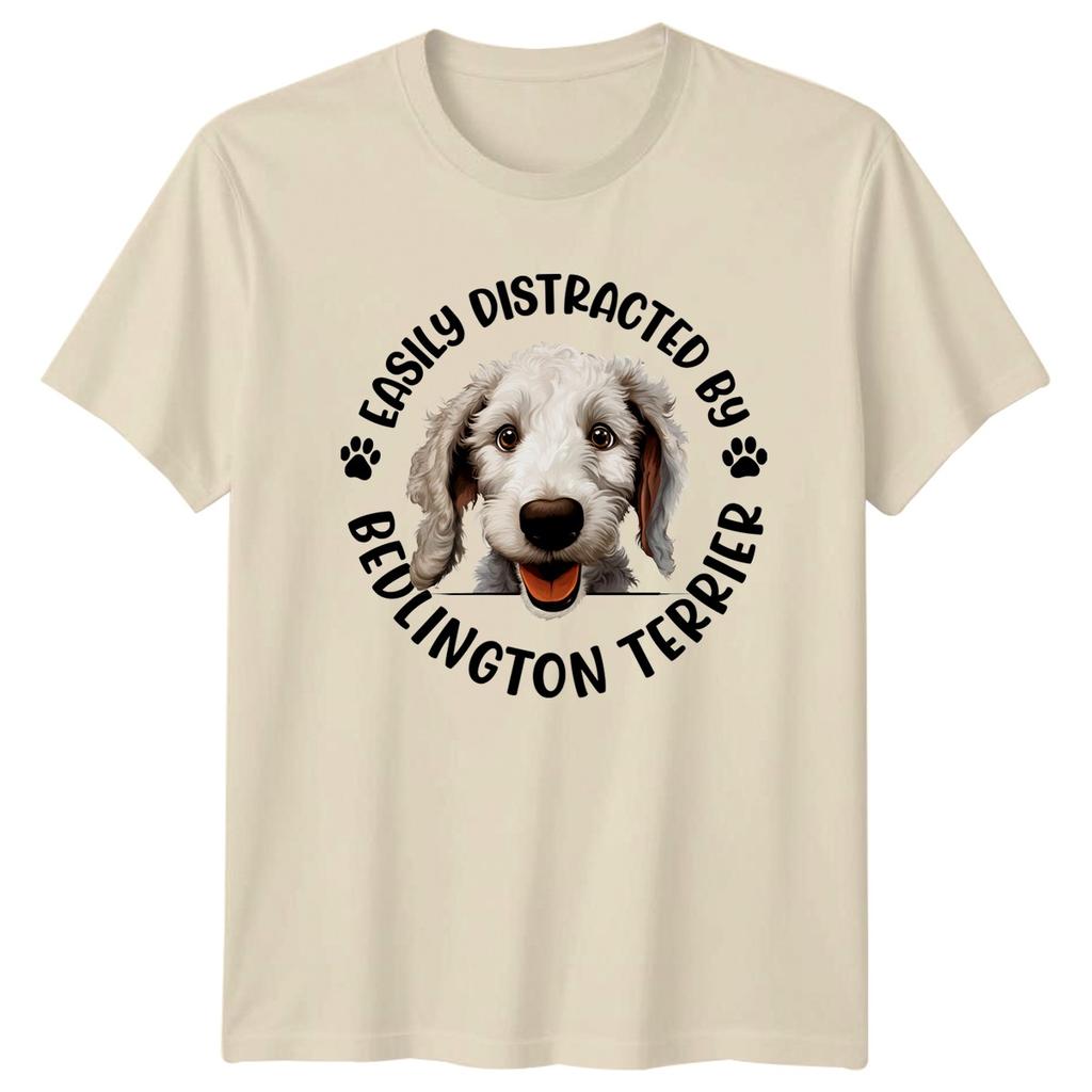 Easily Distracted By Bedlington Terrier Unisexs TShirt Unisexs Tee Graphic Top