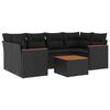 VidaXL Salon de Jardin avec Coussins 7 pcs, Canapés de Terrasse, Ensemble de Meubles de Patio, Mobilier d'Extérieur, Noir 3258198